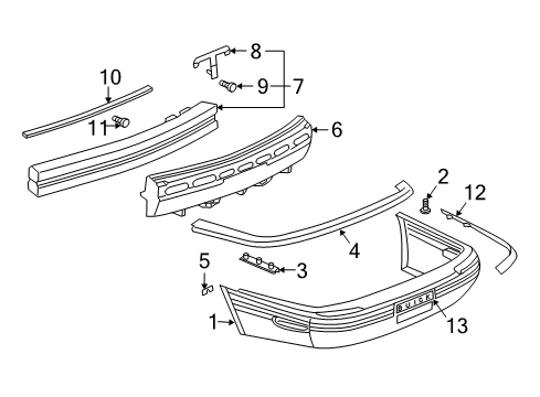 2002 Buick Park Avenue Bumper & Components - Rear Diagram