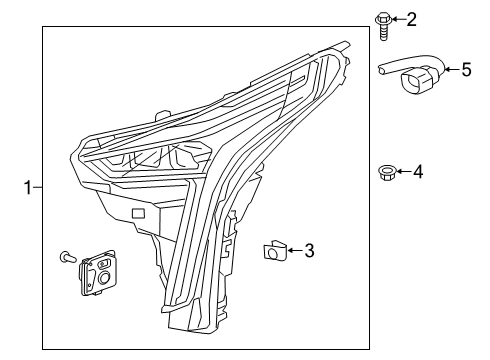 2020 Cadillac CT6 Headlamp Components Diagram