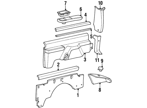 1994 GMC Yukon Ashtray Diagram for 15667512