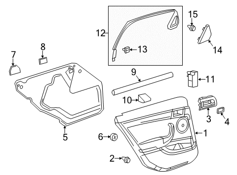 2012 Chevy Caprice Interior Trim - Rear Door Diagram