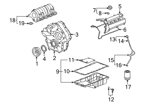 2004 Cadillac XLR Manifold Gasket Diagram for 12557497
