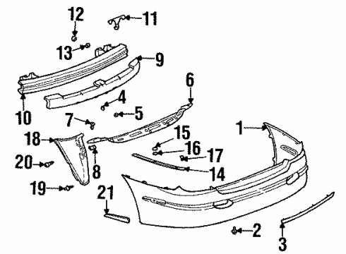 2003 Oldsmobile Aurora Anchor Plate, Rear Diagram for 25694992