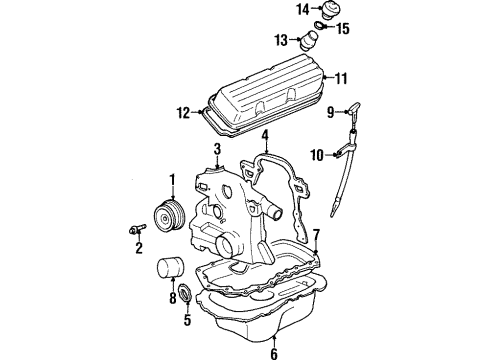 1998 Buick LeSabre Oil Pan Diagram for 24509015