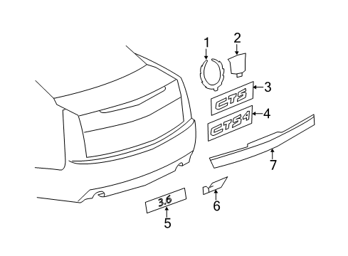 2015 Cadillac CTS Exterior Trim - Trunk Diagram