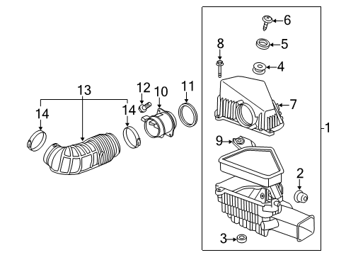 2011 Cadillac CTS Outlet Duct Diagram for 15236428