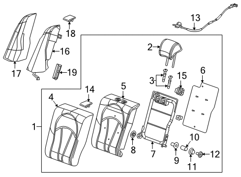 2017 Buick LaCrosse Seat Back Frame, Rear Diagram for 23382791