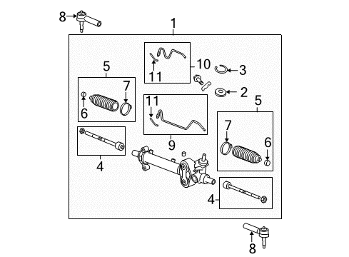 2009 Chevy Silverado 1500 Steering Gear Diagram for 19434138