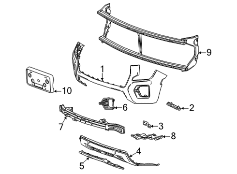 2024 GMC Yukon XL Bumper & Components - Front Diagram