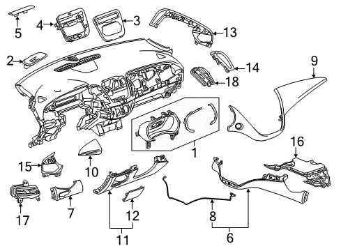 2025 Chevy Malibu Instrument Panel Components Diagram