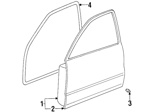 2000 Chevy Prizm Door & Components Diagram