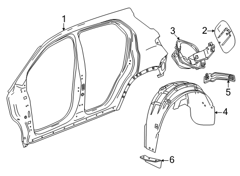 2025 Chevy Equinox Quarter Panel & Components Diagram