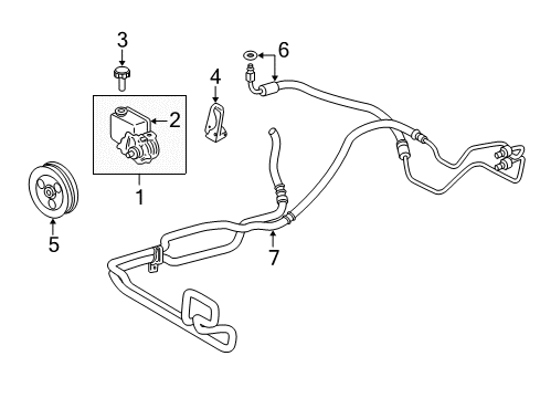 2002 Pontiac Bonneville P/S Pump & Hoses Diagram