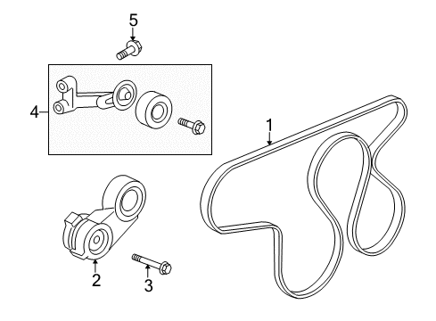 2010 Hummer H3T Belts & Pulleys Diagram