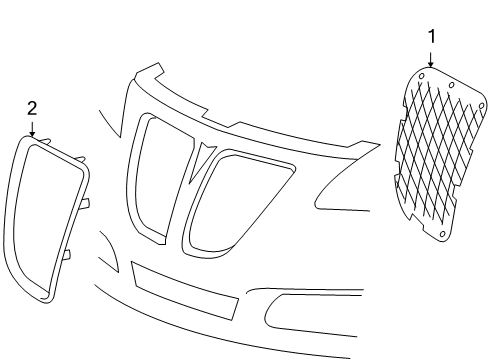 2009 Pontiac G6 Grille, Driver Side Diagram for 25831815