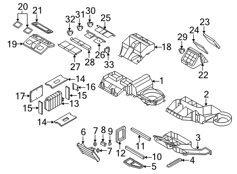 2007 Chevy Trailblazer A/C Evaporator & Heater Components Diagram