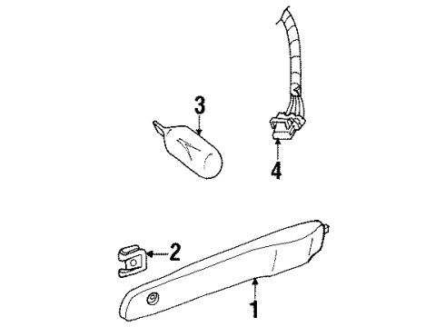 2002 Saturn SC1 Side Marker Lamp, Passenger Side Diagram for 21112496