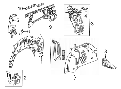 2024 GMC Acadia Baffle-Body Lock Pillar Upper Diagram for 84939357