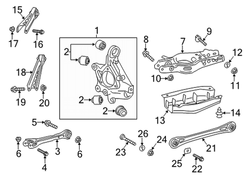2024 Cadillac CT4 Knuckle, Rear Driver Side Diagram for 84728702