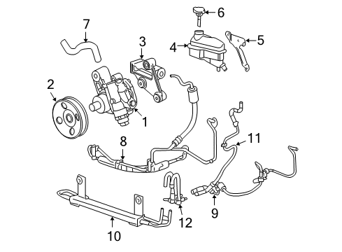 2011 Cadillac STS P/S Pump & Hoses Diagram