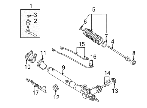 2005 Buick LeSabre Inner Tie Rod Damper, Orange Diagram for 7849530