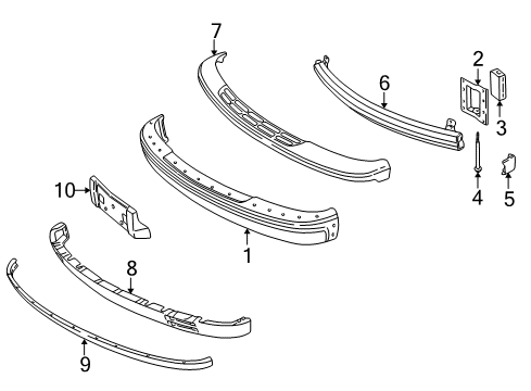 2002 GMC Savana 3500 Bumper & Components - Front Diagram