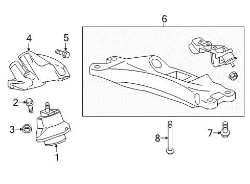 2020 Chevy Camaro Motor Mount, Passenger Side Diagram for 84284434