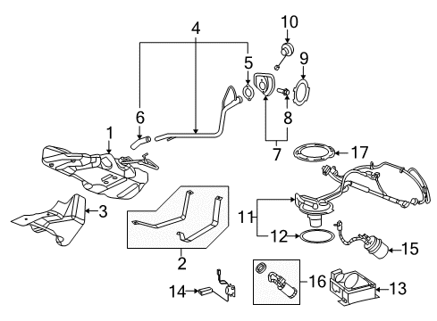 2007 Pontiac G5 Fuel Gauge Sending Unit Diagram for 15947543