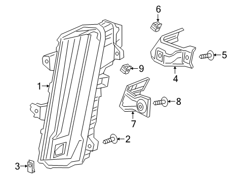 2025 Cadillac XT6 Daytime Running Lamp Components Diagram