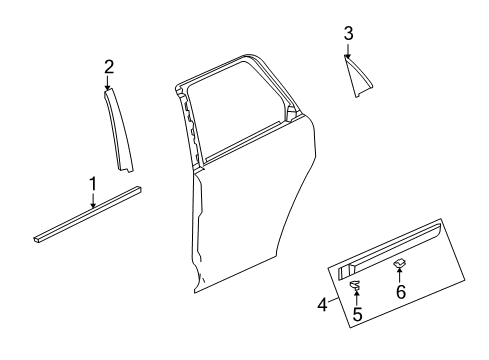 2010 Saturn Vue Exterior Trim - Rear Door Diagram