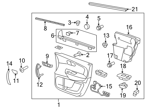 2009 GMC Acadia Lock Switch, Passenger Side Diagram for 10390499
