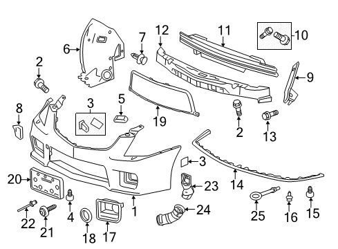 2015 Cadillac CTS Bumper & Components - Front Diagram 2 - Thumbnail