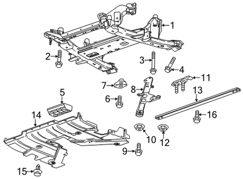 2020 Cadillac CT5 Shock Bolt, Front Diagram for 11611263