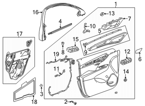 2024 Buick Envision Interior Trim - Front Door Diagram