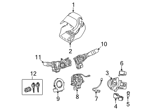 2009 Pontiac Vibe Ignition Switch Diagram for 94857233