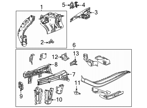 2023 Buick Encore GX Structural Components & Rails Diagram