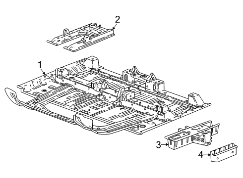 2024 GMC Acadia Floor & Rails Diagram