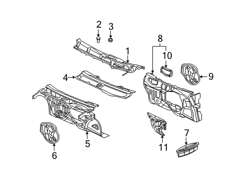 2003 Saturn Ion Lower Dash Panel Diagram for 25806611