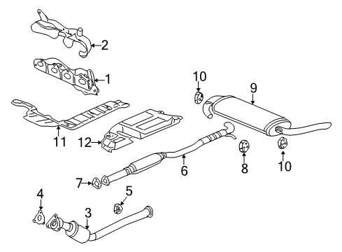 2002 Saturn Vue Heat Shield, Upper Diagram for 12587497