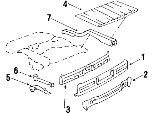 1985 Pontiac T1000 Rear Body Panel Diagram