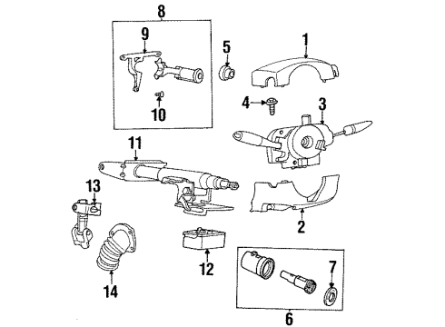 2002 Saturn SC2 Ignition Lock Cylinder Diagram for 15841209