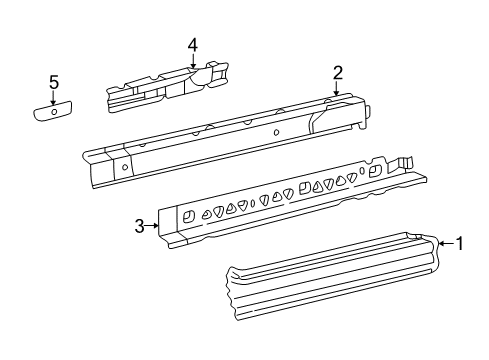 1996 Pontiac Sunfire Rocker Panel, Passenger Side Diagram for 22620958
