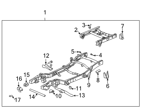 2005 Chevy Silverado 2500 HD Frame & Components Diagram 2 - Thumbnail