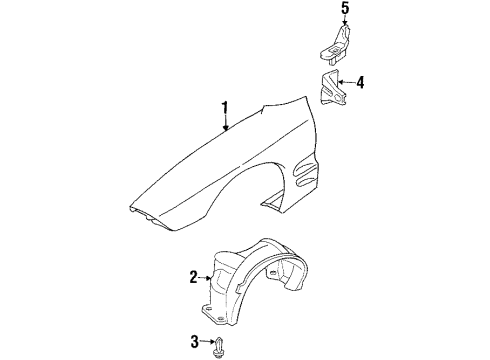 1998 Pontiac Firebird Fender, Front Passenger Side Diagram for 10420065