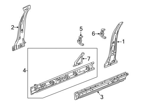 2018 Buick LaCrosse Center Pillar & Rocker Diagram
