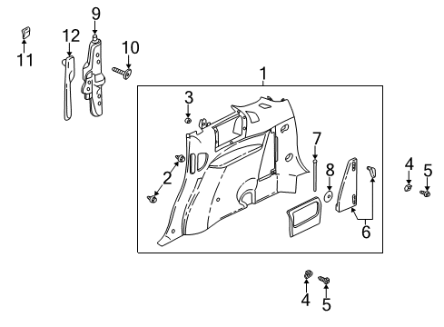2004 Buick Rendezvous Interior Trim - Quarter Panels Diagram 4 - Thumbnail
