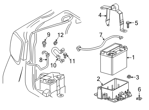 2020 Chevy Impala Antenna Assembly Nut Diagram for 11609767