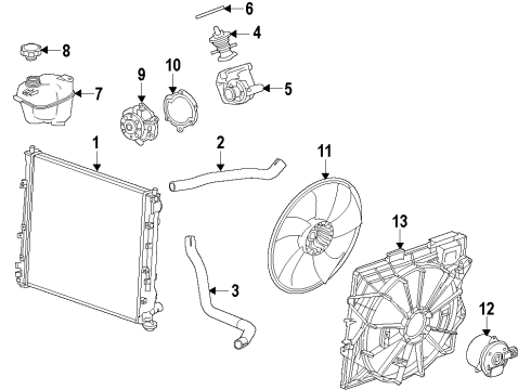 2011 Cadillac CTS Radiator & Components Diagram 7 - Thumbnail