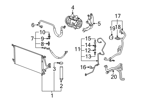 2006 Saturn Relay Evaporator Hose Diagram for 19130200