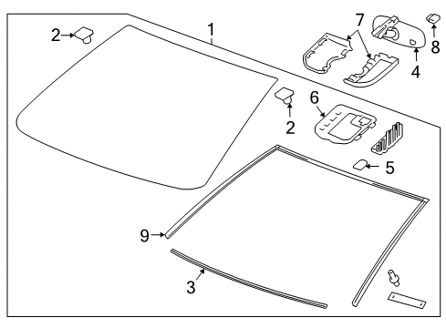 2013 Chevy Cruze Glass - Windshield Diagram
