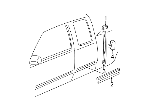 1997 Chevy C3500 Body Side Molding, Rear Lower Diagram for 15740098